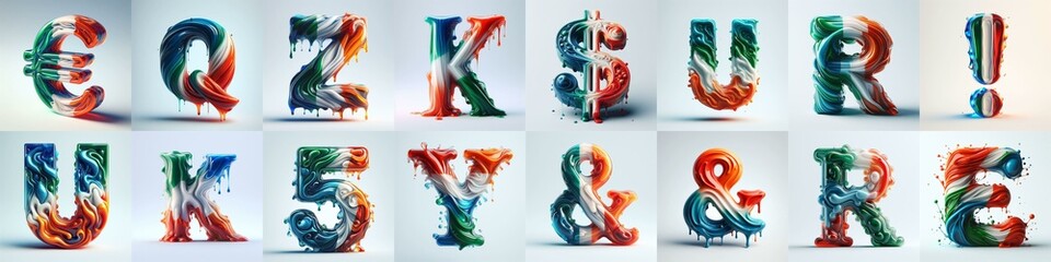 Italy flag glass lettering. AI generated illustration