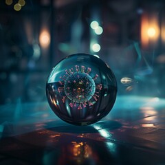 Special crystal ball emitting a protective aura against viruses
