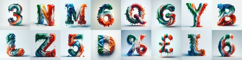 Italy flag glass lettering. AI generated illustration