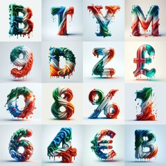 Italy flag glass lettering. AI generated illustration