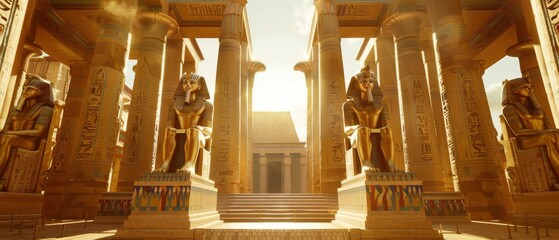 Magnificent Egyptian sculpture in Egyptian heritage architecture - obrazy, fototapety, plakaty