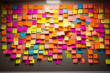 Colorful Sticky notes board. Business frame note memo list. Generate Ai