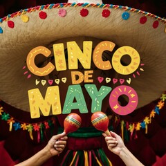 Man in Sombrero Holding Two Maracas