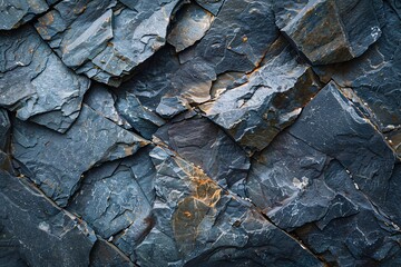 Dark grey black slate background or texture. Black stone surface with cracks.