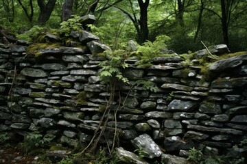 Ancient Stone wall. Granite old decorative. Generate Ai