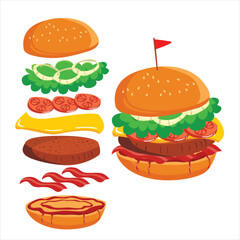 Burger
Burger design for motion graphics that you can animate.