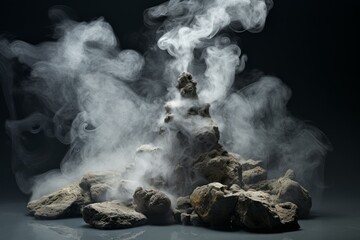 Whimsical smoke stones. Travel workshop. Generate Ai