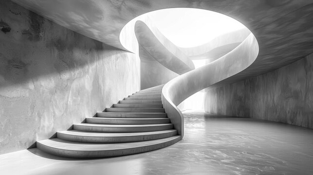 Spiral Staircase in Concrete Building