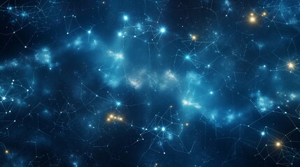 Fototapeta premium Starry Nebula with Connected Constellations