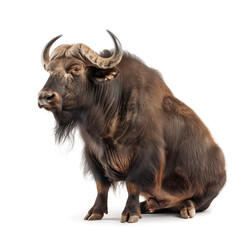 Realistic illustration of a seated wild bison