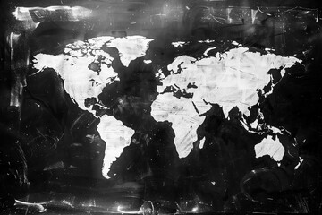 black and white grunge world map