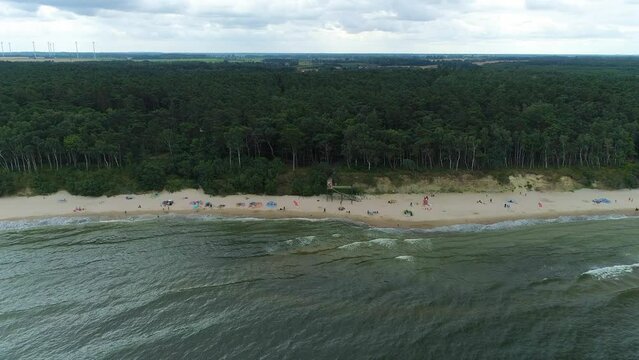 Beach Baltic Sea Lukecin Plaza Morze Baltyckiea Aerial View Poland