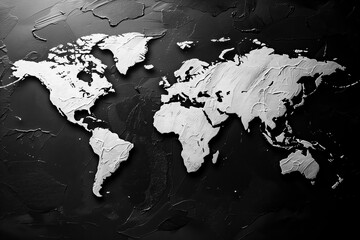 black and white grunge world map