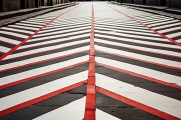 Visible Striped speed bump on street. Control traffic warning. Generate Ai