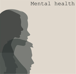 Mental health and psychotherapy concept illustration