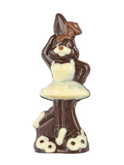 chocolate hare ballerina a handmade on a white background