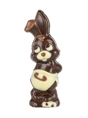 chocolate little baby bunny handmade on white background