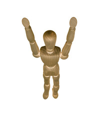 wooden mannequin with flying concept