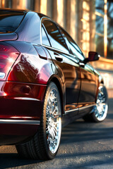 A Brilliant Display of Elegance & Power: A Majestic Maroon-Luxury Car - The Enchantment of Comfort and Class