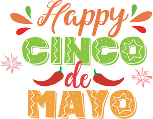 Stylish , fashionable and awesome Cinco de Mayo typography art and illustrator, Print ready vector  handwritten phrase Cinco de Mayo Tshirt hand lettered calligraphic design.Vector illustration bundle