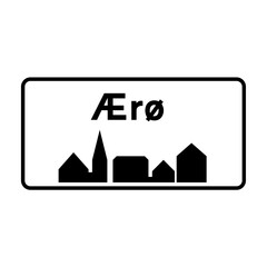 Aero island road sign in Denmark