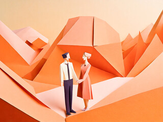 Man and woman looking at each other