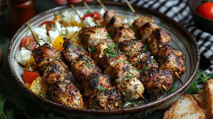  meat and veggies artfully skewered