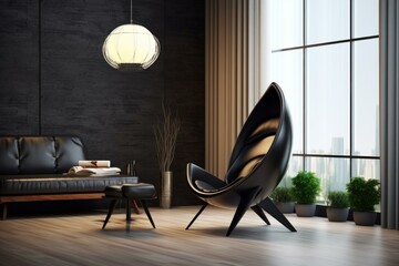 Obraz premium Sophisticated Stylish lamp interior. Sofa light. Generate Ai