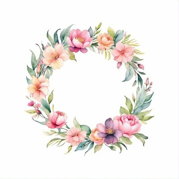 Wreaths & Bouquets - is a beautiful set of hand drawn digital clip art in shades of pink.