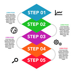 Business 5 step infographic presentation template - Vector
