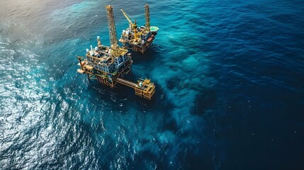 Offshore Rig: The Pulse of Energy Production. Concept Oil Production, Offshore Drilling, Energy Sources, Ocean Exploration - obrazy, fototapety, plakaty