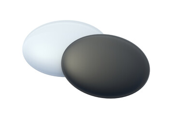 Campaign pin badges isolated on white background. Pinback button. 3d render