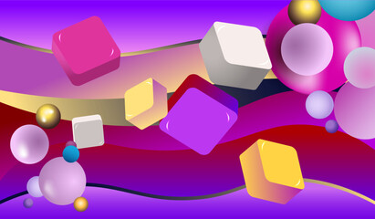 3d render of a group of colorful cubes