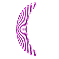 Obraz na płótnie Canvas White 3d symbol with purple vertical ultra-thin straps