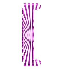 Obraz na płótnie Canvas White 3d symbol with purple vertical ultra-thin straps