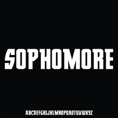 sophomore, varsity college font alphabet vector set