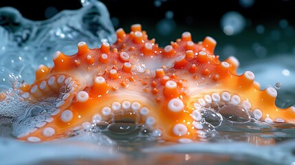 Macro photography of an electric blue starfish in underwater habitat - obrazy, fototapety, plakaty