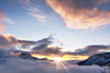 Sunrise over Hemsedal, Norway