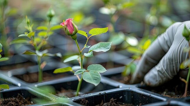 Getting a rose seedling ready for planting involves a bit of pruning before giving it a boost for rooting Dive into a captivating series of photos showcasing seedlings and plant propagation 