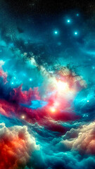 Stary night cosmos.Colorful space galaxy cloud nebula.