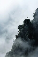 A forlorn phantom haunting the misty edges of a mountain rotenburo