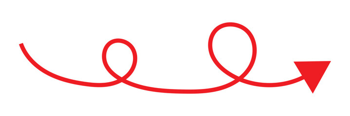 Long curved hand drawn arrow vector