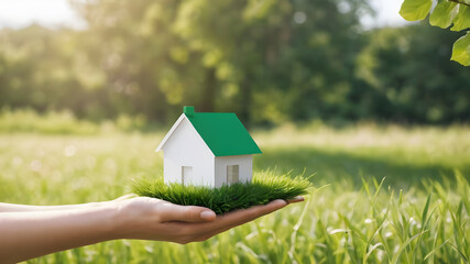 House model. Property home and real estate insurance concept. miniature model house. Mortgage concep. AI generated image, ai..