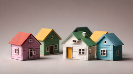House model. Property home and real estate insurance concept. miniature model house. Mortgage concep. AI generated image, ai..
