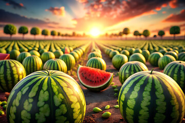  watermelon field, refreshing summer vibes