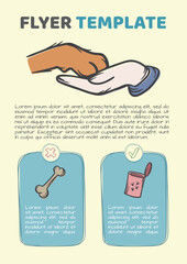 Template design for flyer, poster related to pets and helping homeless animals. Vector editable layout for print