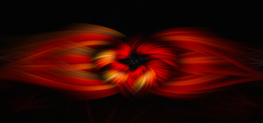 Fiery red pattern on a black background. Abstract background. Illustration of flames