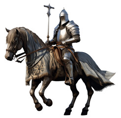 horseman knight PNG riding a horse isolated on white and transparent background - barbarian headgear soldier warrior costume armoring DND Game Assets