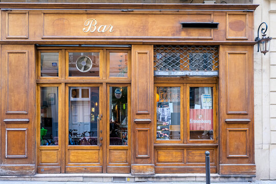 Paris, France - 20.02.2024. Le Balto French restaurant and bar facade located at the cross of Rue Mazarine and Rue Guenegaud in central Paris near Boulevard Saint Germain. Charming French restaurant