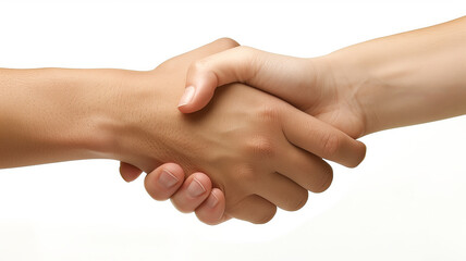 Close-Up of a Firm Handshake Between Two People.